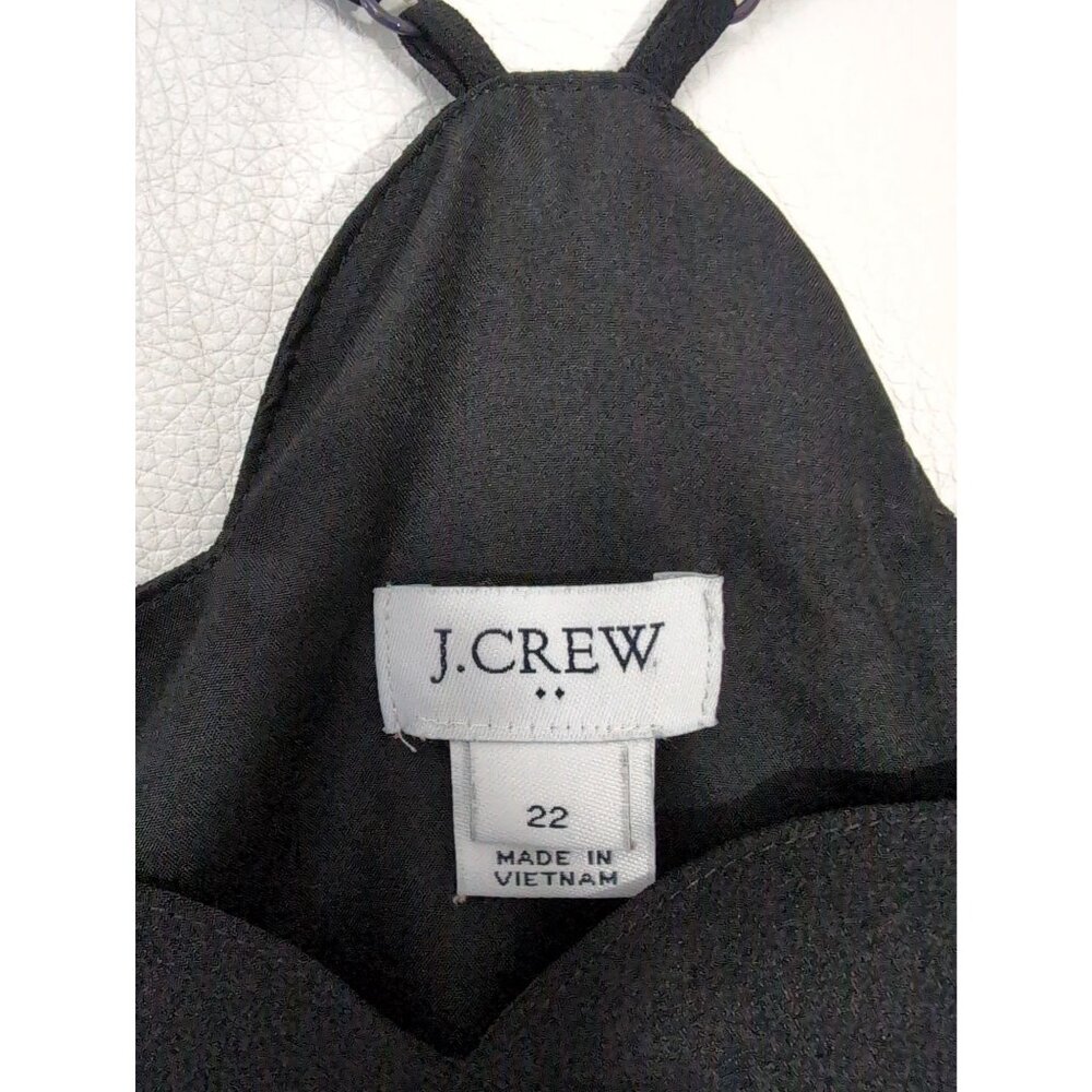 J Crew Cami Tank Top Womens 22 Black Sleeveless Scallop Trim Feminine Minimalist - Picture 8 of 11